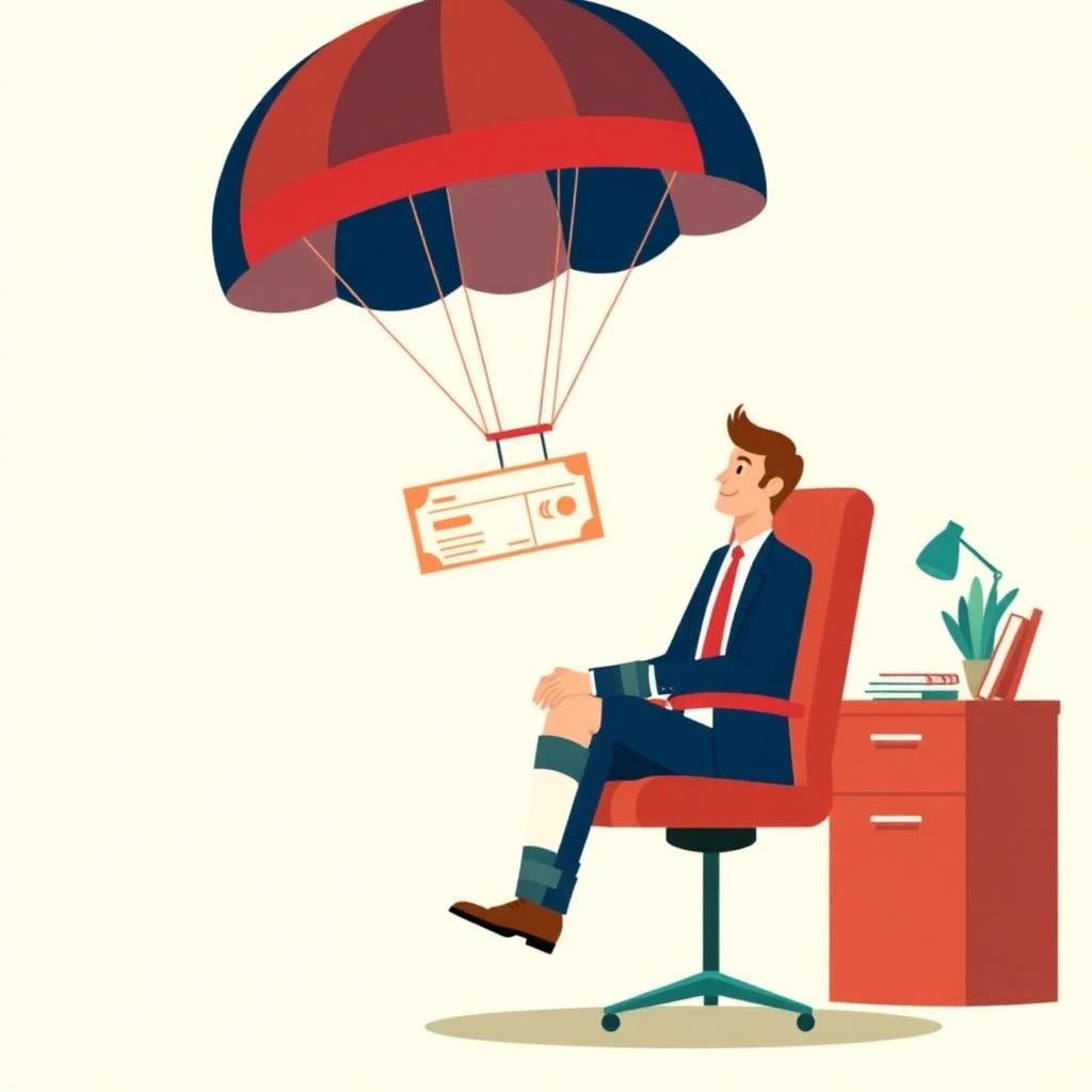 A paycheck parachuting to an injured worker